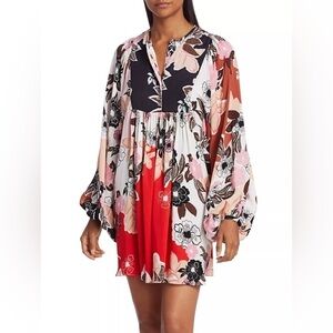 BYTIMO floral puff sleeve mini dress XS